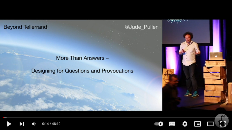 Thumbnail you can click on to launch the video of the conf of Jude Pullen