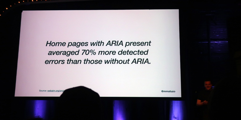 "Home pages with ARIA present averaged 70% more detected errors than those without ARIA."
