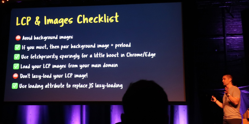 LCP and images checklist presented by Tim Kadlec